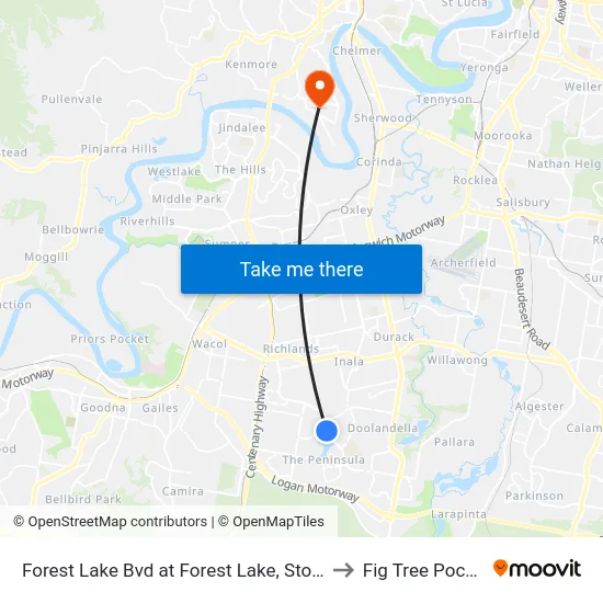Forest Lake Bvd at Forest Lake, Stop A to Fig Tree Pocket map