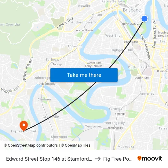 Edward Street Stop 146 at Stamford Plaza to Fig Tree Pocket map