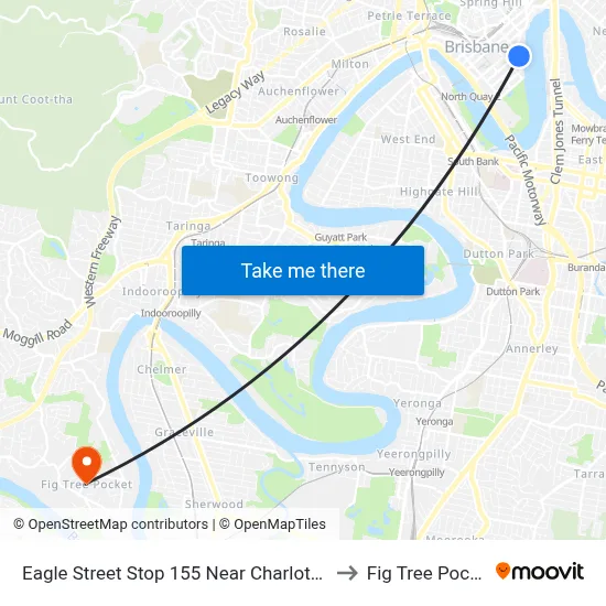 Eagle Street Stop 155 Near Charlotte St to Fig Tree Pocket map