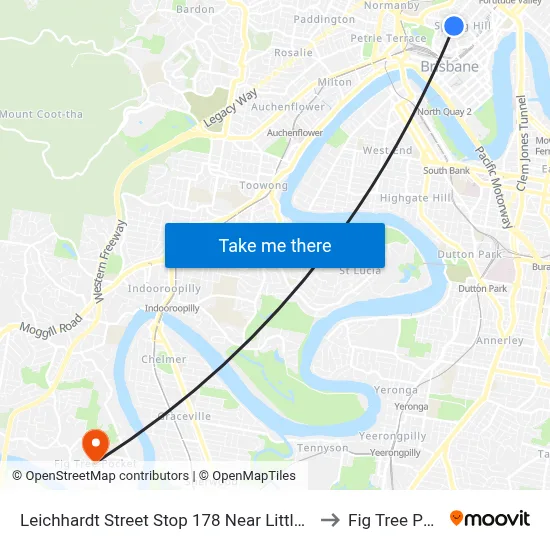 Leichhardt Street Stop 178 Near Little Edward St to Fig Tree Pocket map