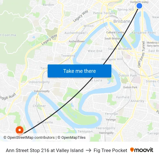 Ann Street Stop 216 at Valley Island to Fig Tree Pocket map