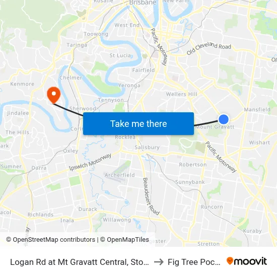 Logan Rd at Mt Gravatt Central, Stop 37 to Fig Tree Pocket map