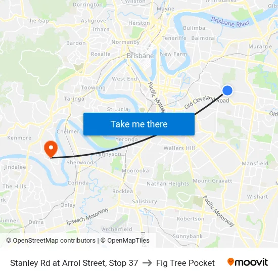 Stanley Rd at Arrol Street, Stop 37 to Fig Tree Pocket map