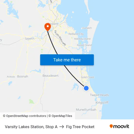 Varsity Lakes Station, Stop A to Fig Tree Pocket map