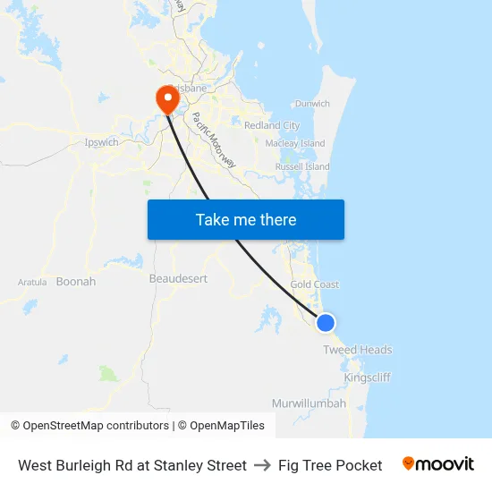 West Burleigh Rd at Stanley Street to Fig Tree Pocket map