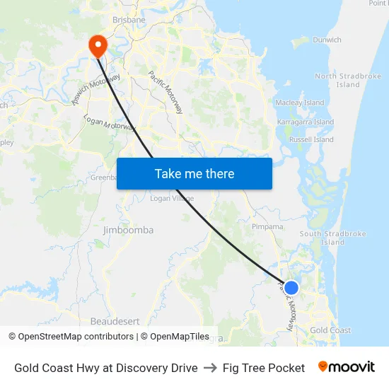 Gold Coast Hwy at Discovery Drive to Fig Tree Pocket map