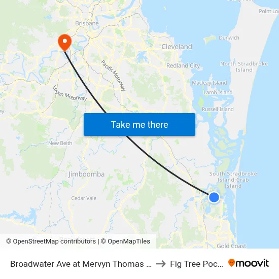 Broadwater Ave at Mervyn Thomas Drive to Fig Tree Pocket map