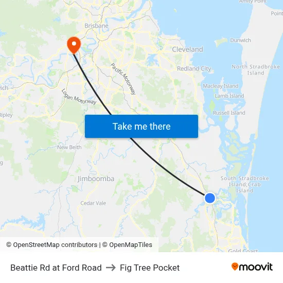 Beattie Rd at Ford Road to Fig Tree Pocket map