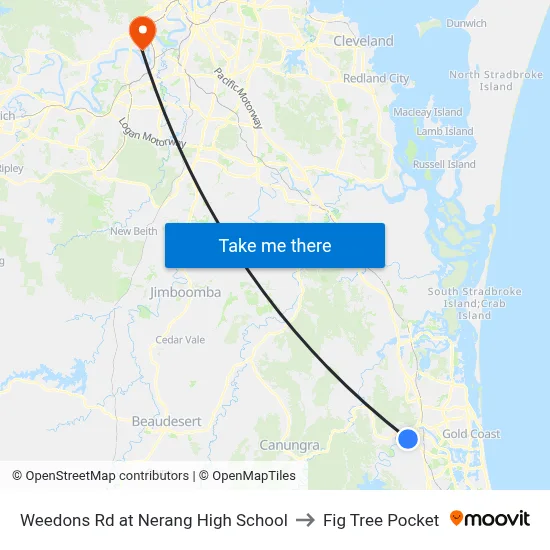 Weedons Rd at Nerang High School to Fig Tree Pocket map