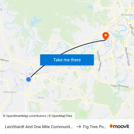 Leichhardt And One Mile Community Centre to Fig Tree Pocket map