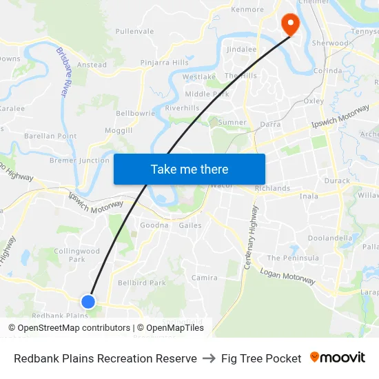 Redbank Plains Recreation Reserve to Fig Tree Pocket map