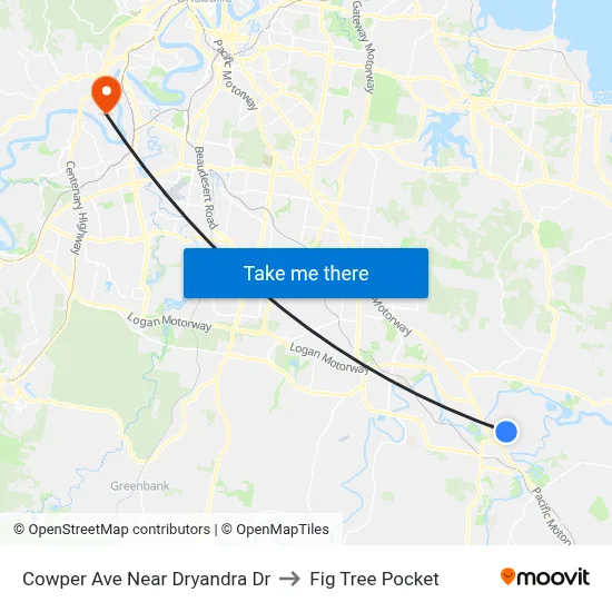 Cowper Ave Near Dryandra Dr to Fig Tree Pocket map