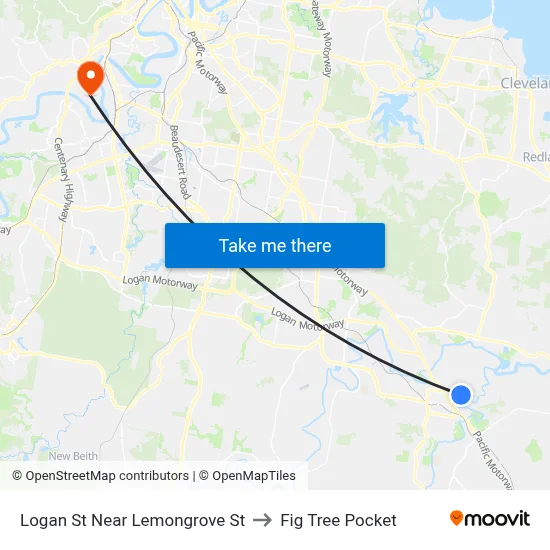 Logan St Near Lemongrove St to Fig Tree Pocket map