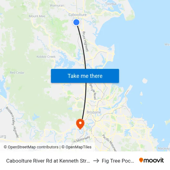 Caboolture River Rd at Kenneth Street to Fig Tree Pocket map