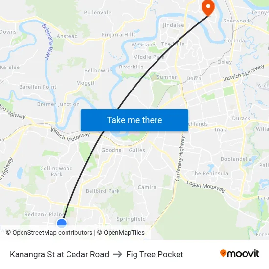 Kanangra St at Cedar Road to Fig Tree Pocket map