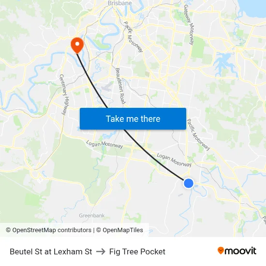 Beutel St at Lexham St to Fig Tree Pocket map