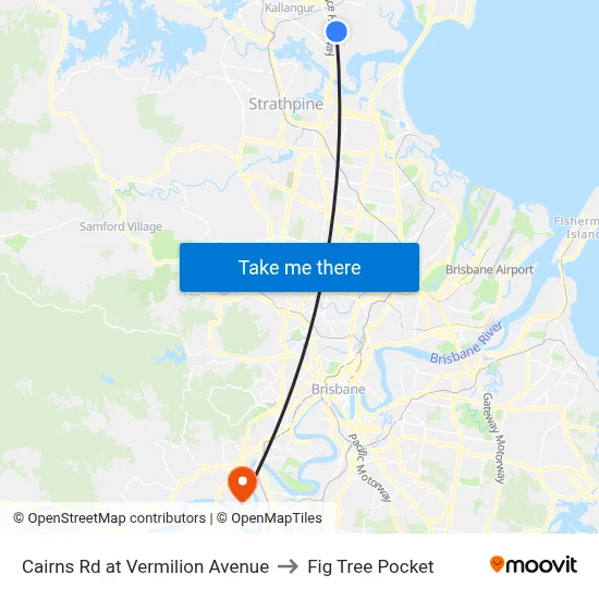 Cairns Rd at Vermilion Avenue to Fig Tree Pocket map