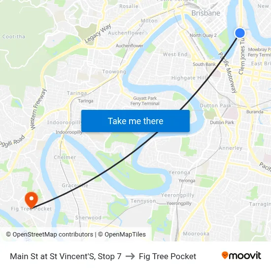 Main St at St Vincent'S, Stop 7 to Fig Tree Pocket map