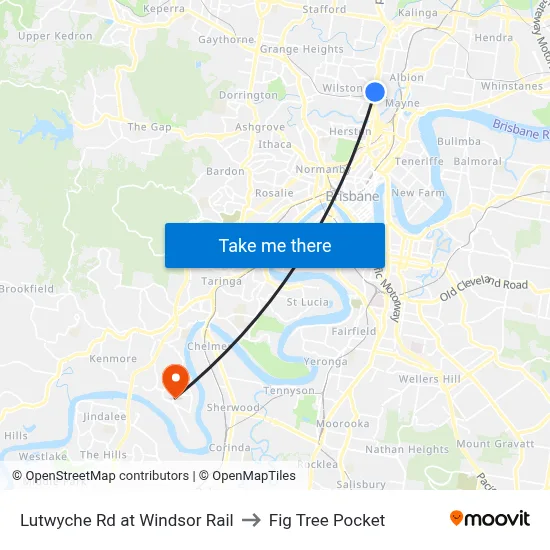 Lutwyche Rd at Windsor Rail to Fig Tree Pocket map