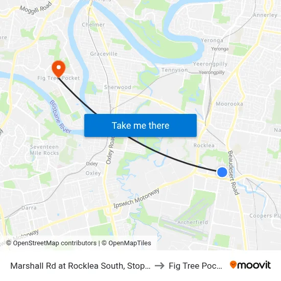 Marshall Rd at Rocklea South, Stop 41 to Fig Tree Pocket map