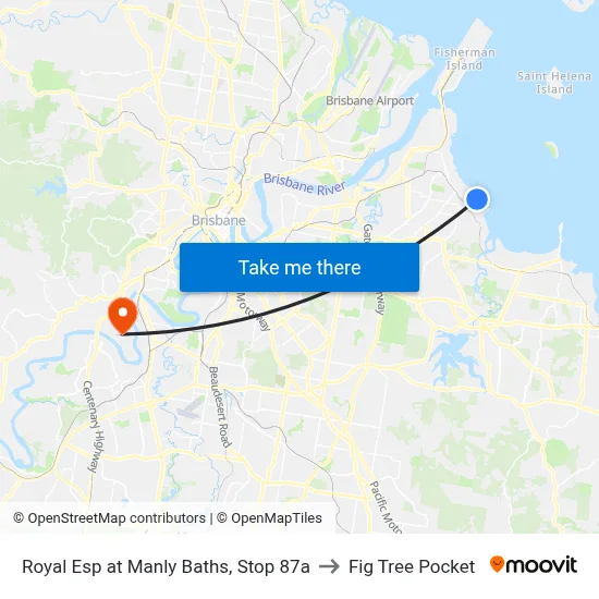 Royal Esp at Manly Baths, Stop 87a to Fig Tree Pocket map