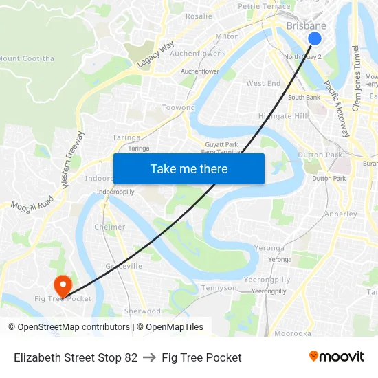 Elizabeth Street Stop 82 to Fig Tree Pocket map