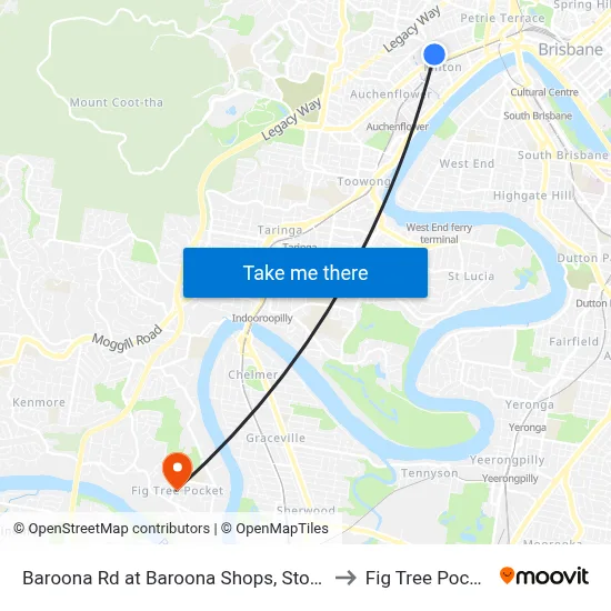 Baroona Rd at Baroona Shops, Stop 7 to Fig Tree Pocket map