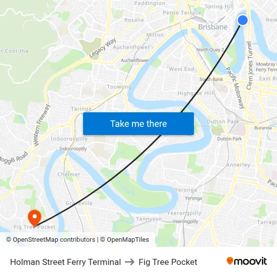 Holman Street Ferry Terminal to Fig Tree Pocket map