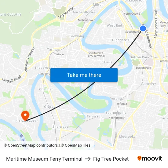 Maritime Museum Ferry Terminal to Fig Tree Pocket map