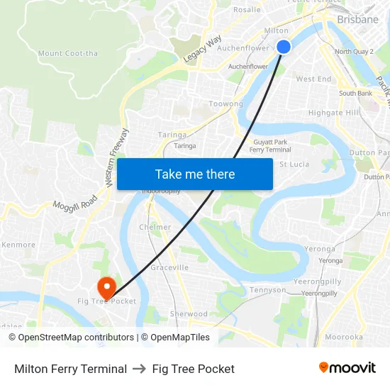 Milton Ferry Terminal to Fig Tree Pocket map