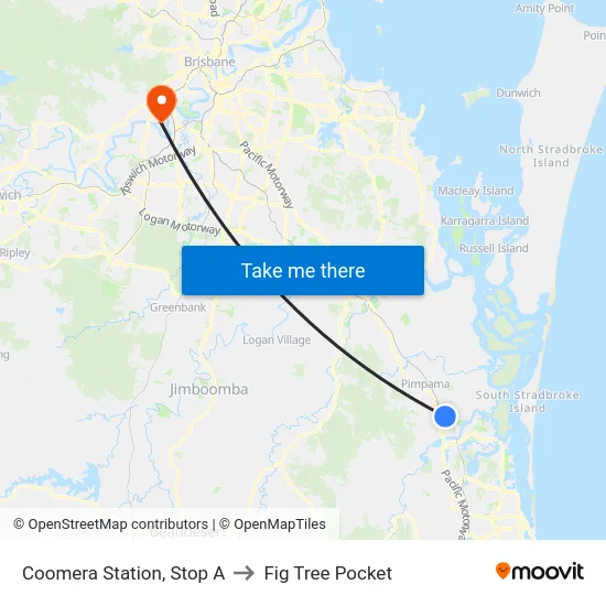 Coomera Station, Stop A to Fig Tree Pocket map