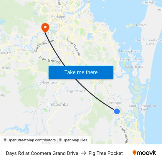 Days Rd at Coomera Grand Drive to Fig Tree Pocket map