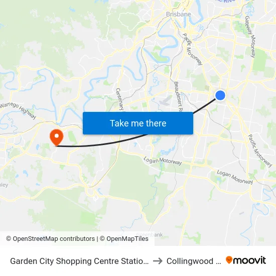 Garden City Shopping Centre Station, Stop B to Collingwood Park map