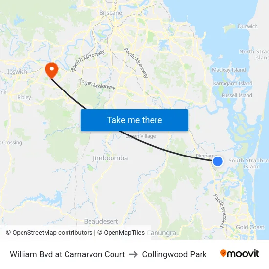 William Bvd at Carnarvon Court to Collingwood Park map