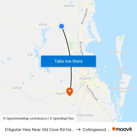 D'Aguilar Hwy Near Old Cove Rd Hail 'N' Ride to Collingwood Park map