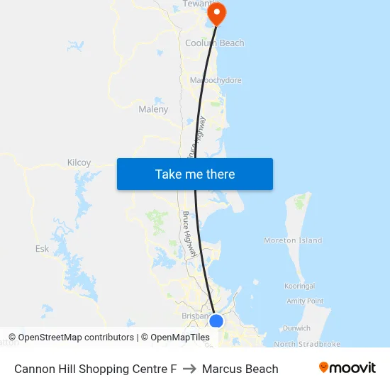 Cannon Hill Shopping Centre F to Marcus Beach map
