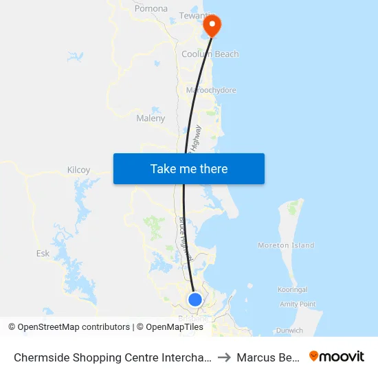 Chermside Shopping Centre Interchange C to Marcus Beach map