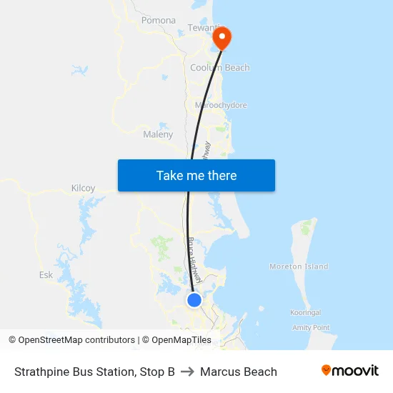 Strathpine Bus Station, Stop B to Marcus Beach map