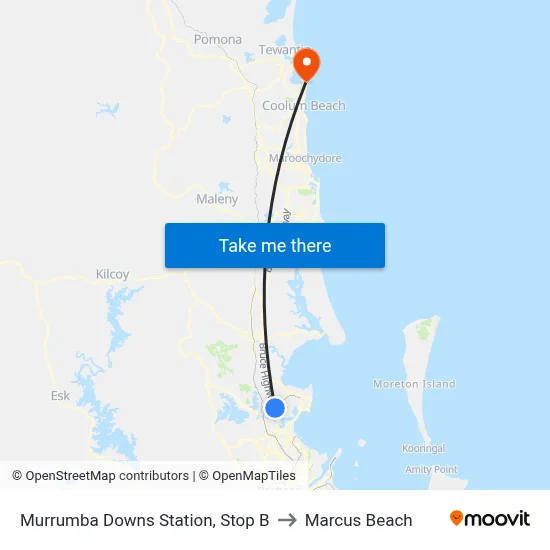 Murrumba Downs Station, Stop B to Marcus Beach map