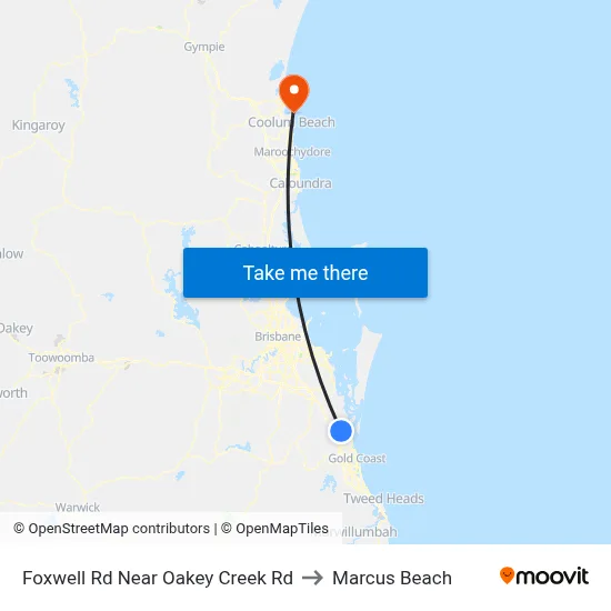 Foxwell Rd Near Oakey Creek Rd to Marcus Beach map