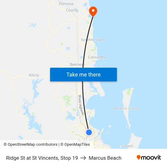 Ridge St at St Vincents, Stop 19 to Marcus Beach map