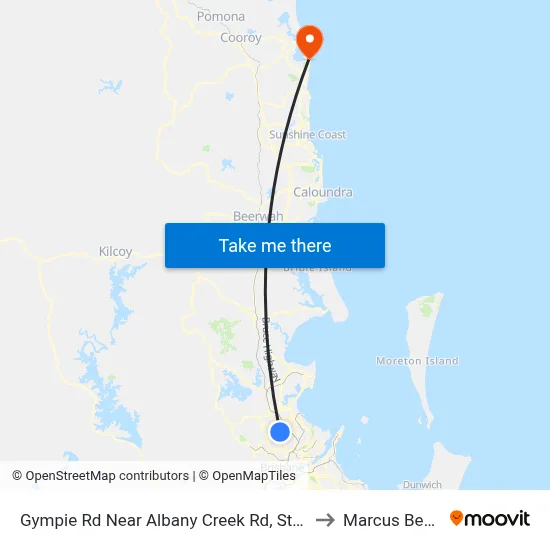 Gympie Rd Near Albany Creek Rd, Stop 42 to Marcus Beach map