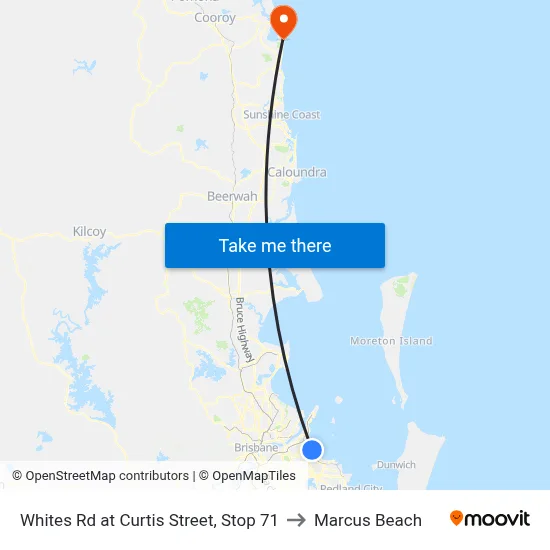 Whites Rd at Curtis Street, Stop 71 to Marcus Beach map