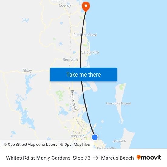 Whites Rd at Manly Gardens, Stop 73 to Marcus Beach map