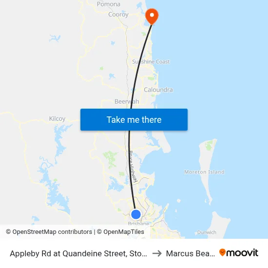 Appleby Rd at Quandeine Street, Stop 34 to Marcus Beach map