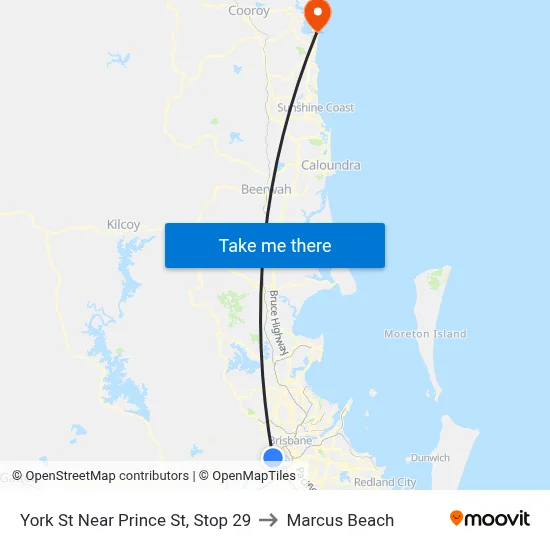 York St Near Prince St, Stop 29 to Marcus Beach map