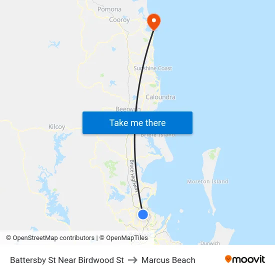 Battersby St Near Birdwood St to Marcus Beach map