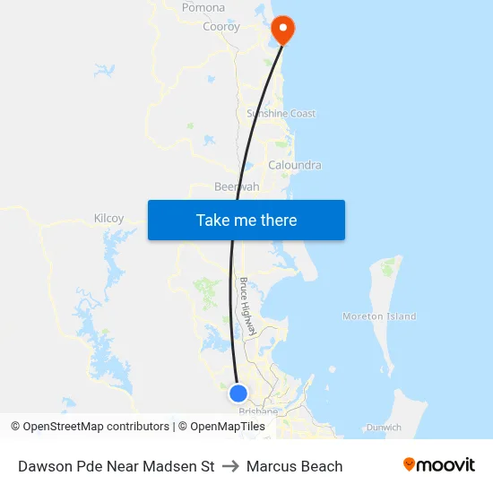 Dawson Pde Near Madsen St to Marcus Beach map