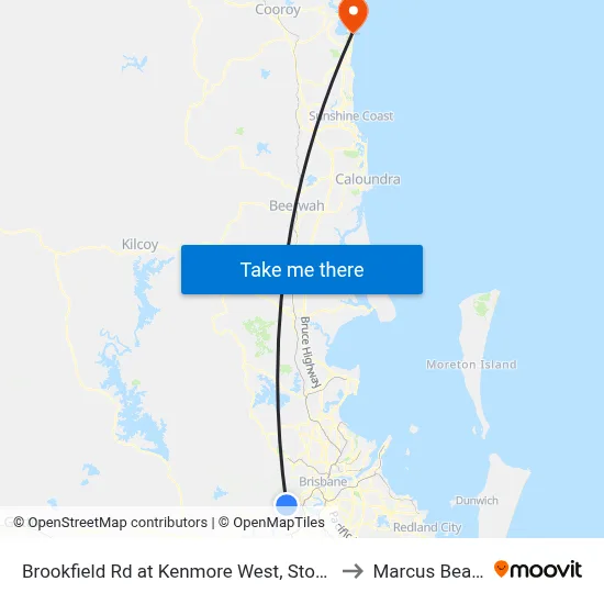 Brookfield Rd at Kenmore West, Stop 37 to Marcus Beach map