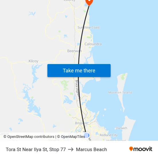Tora St Near Ilya St, Stop 77 to Marcus Beach map
